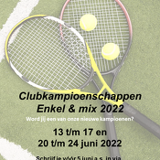 Schrijf je nu in voor de clubkampioenschappen (enkel en mix)
